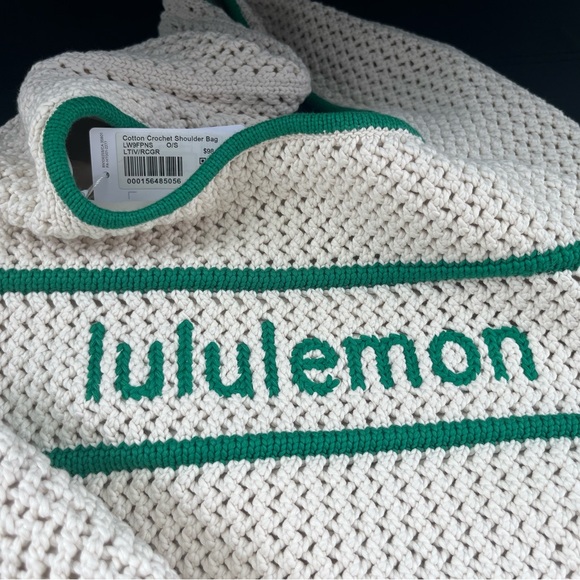 lululemon athletica Cream Woven Tote with Green Trim - Picture 5 of 5